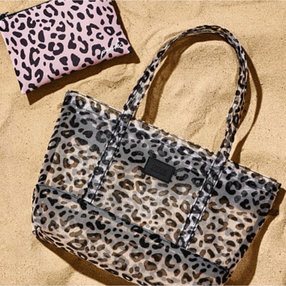 NWT! PINK Mesh Beach Bag Set